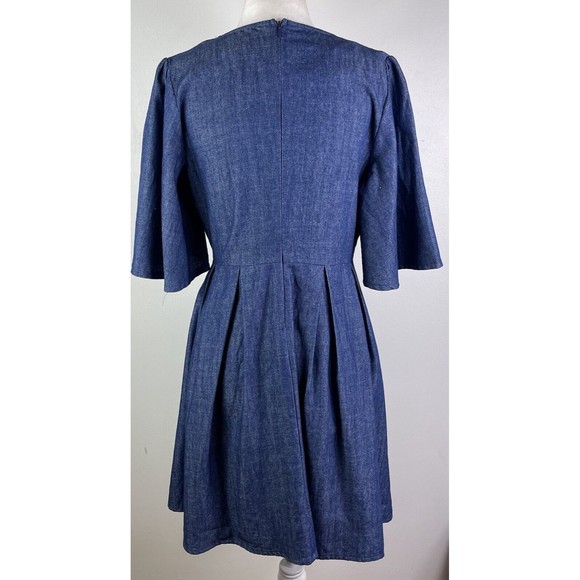 Flying Tomato Chambray A Line Dress Embroidered M Western Boho Country Prairie - Picture 5 of 12